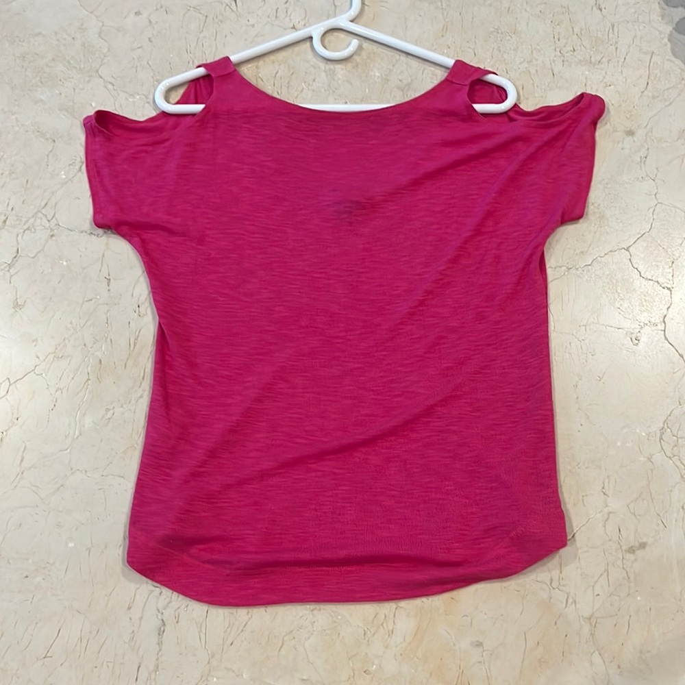 W by Worth Pink Shoulder Cutout Top